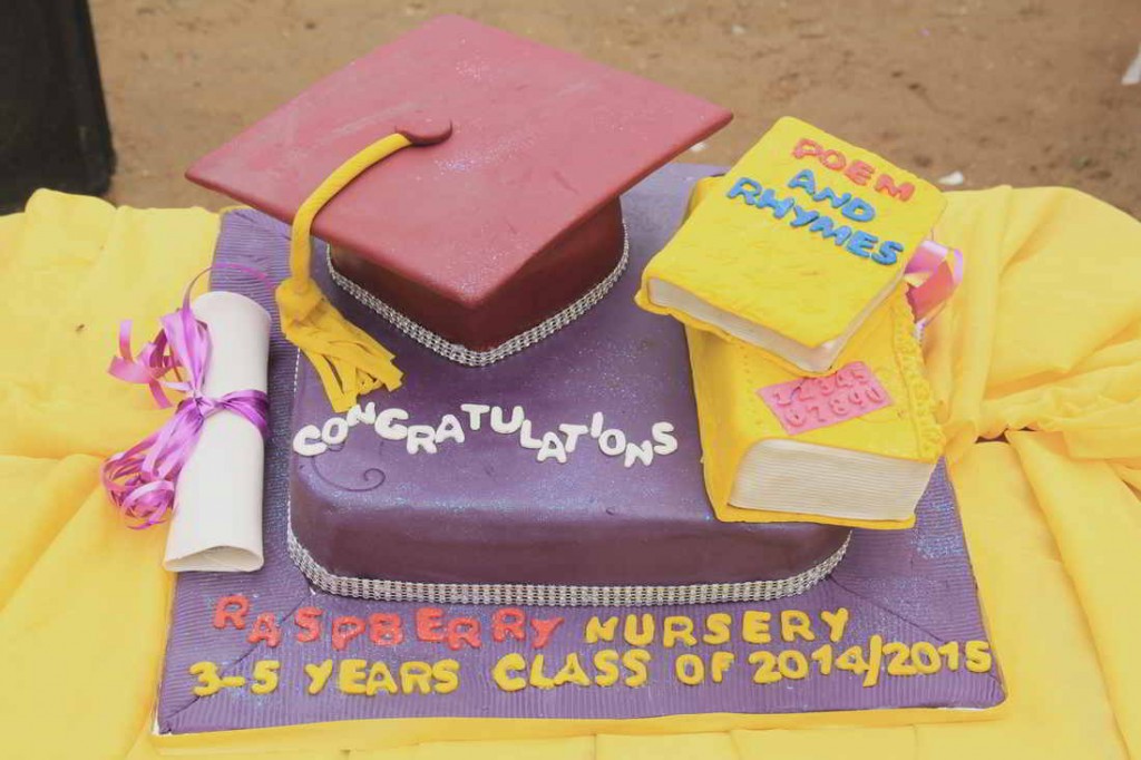 Rasberry graduation cake