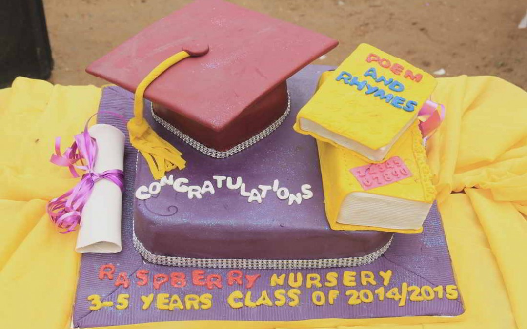 Rasberry graduation cake